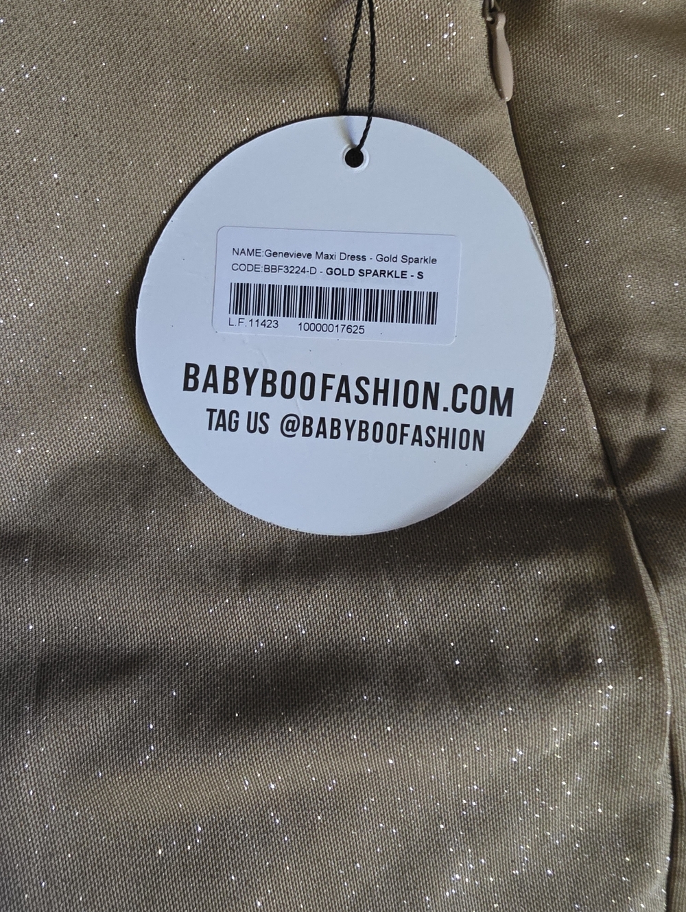 Babyboo Genevieve Maxi Dress-Gold Sparkle - Picture 8 of 8